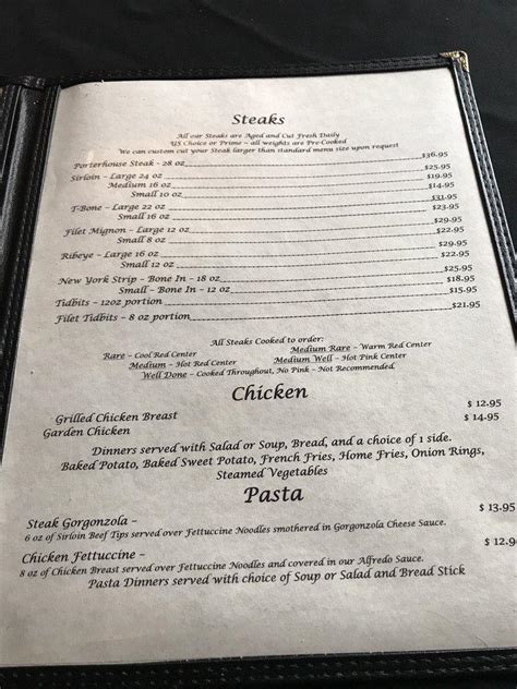 Speckled perch steakhouse menu  Nutmeg's Cafe - Okeechobee